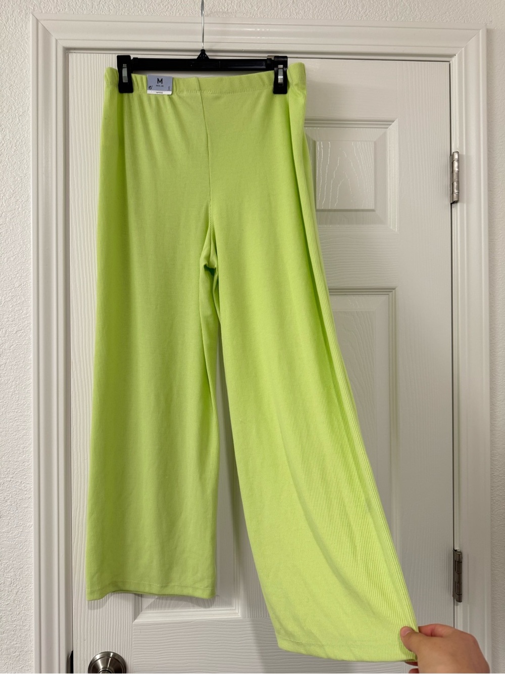 Wide Leg Lounge Trousers - Lime Green